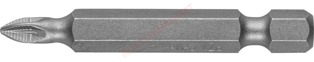 Биты ЗУБР "МАСТЕР" кованые, хромомолибденовая сталь, тип хвостовика E 1/4", PZ1, 50мм, 2шт
