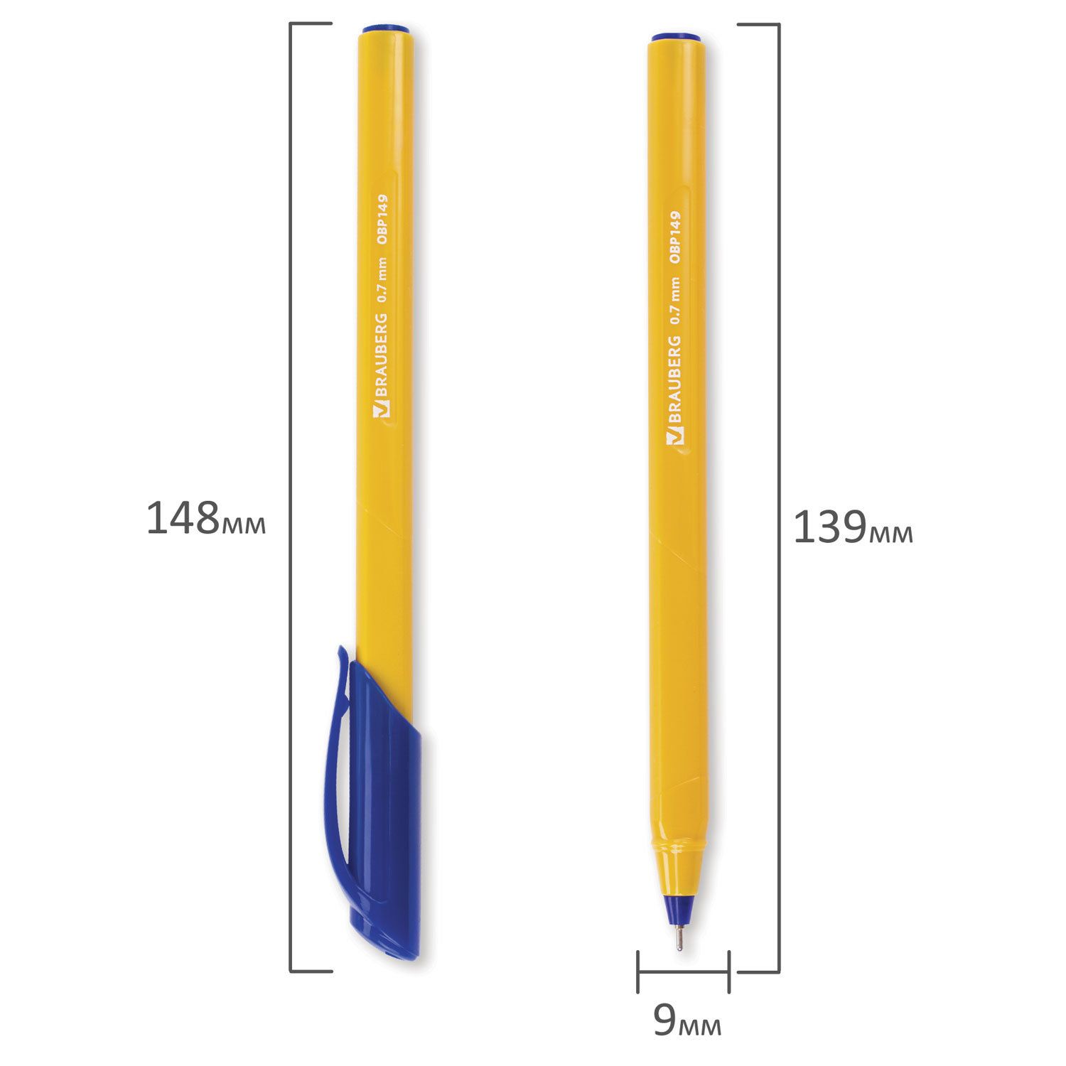 Ручка шариковая масляная BRAUBERG "Extra Glide Orange", СИНЯЯ, трехгранная, узел 0,7 мм, линия письма 0,35 мм, 142925