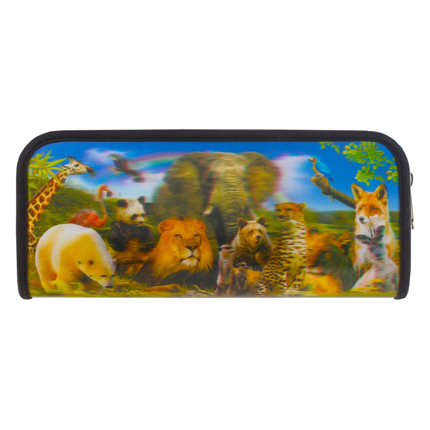 Пенал-косметичка BRAUBERG, с эффектом 3D, пластик, "Зоопарк", 22х10х5 см, 227302