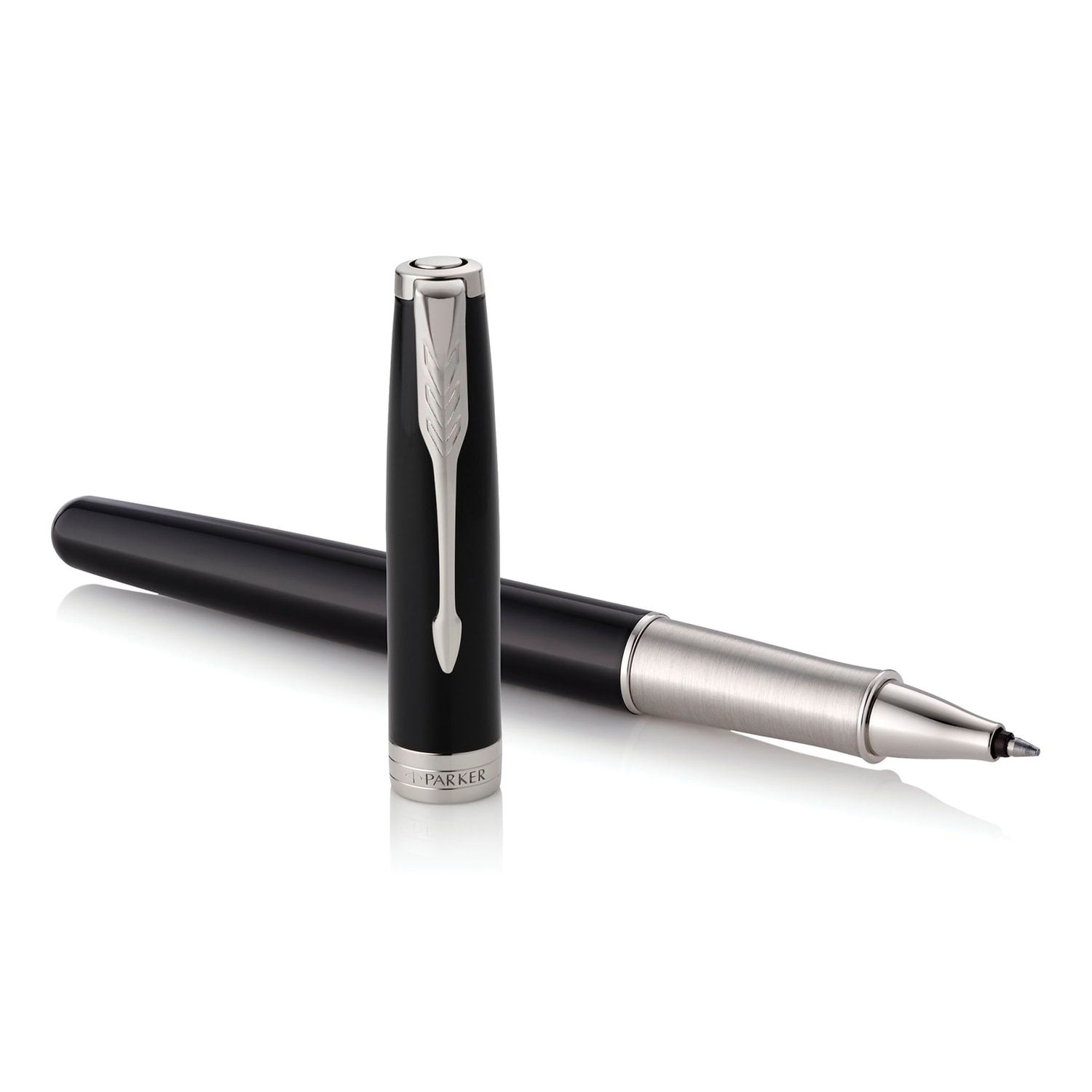 Ручка-роллер PARKER "Sonnet Core Black Lacquer CT", корпус черный глянцевый лак, палладиевые детали, черная, 1948081