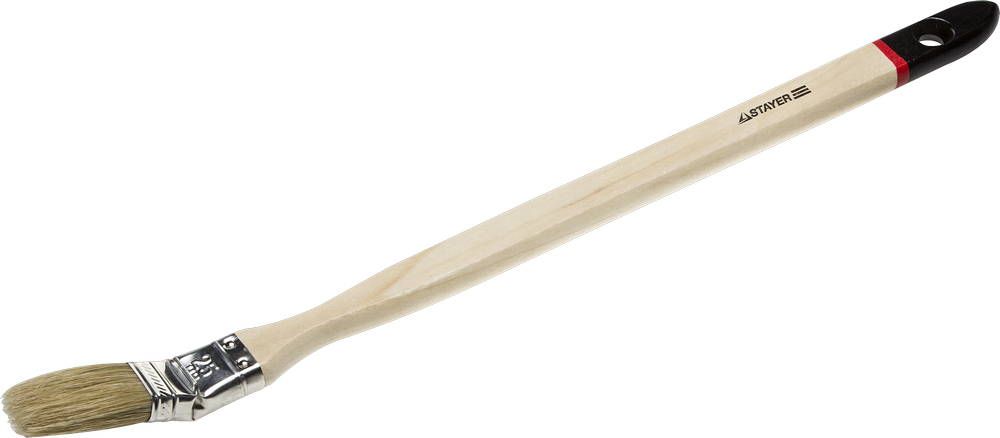 Кисть STAYER "MASTER" "Универсал" радиаторная для всех видов ЛКМ, светлая натуральная щетина, деревянная ручка, 1"/25мм