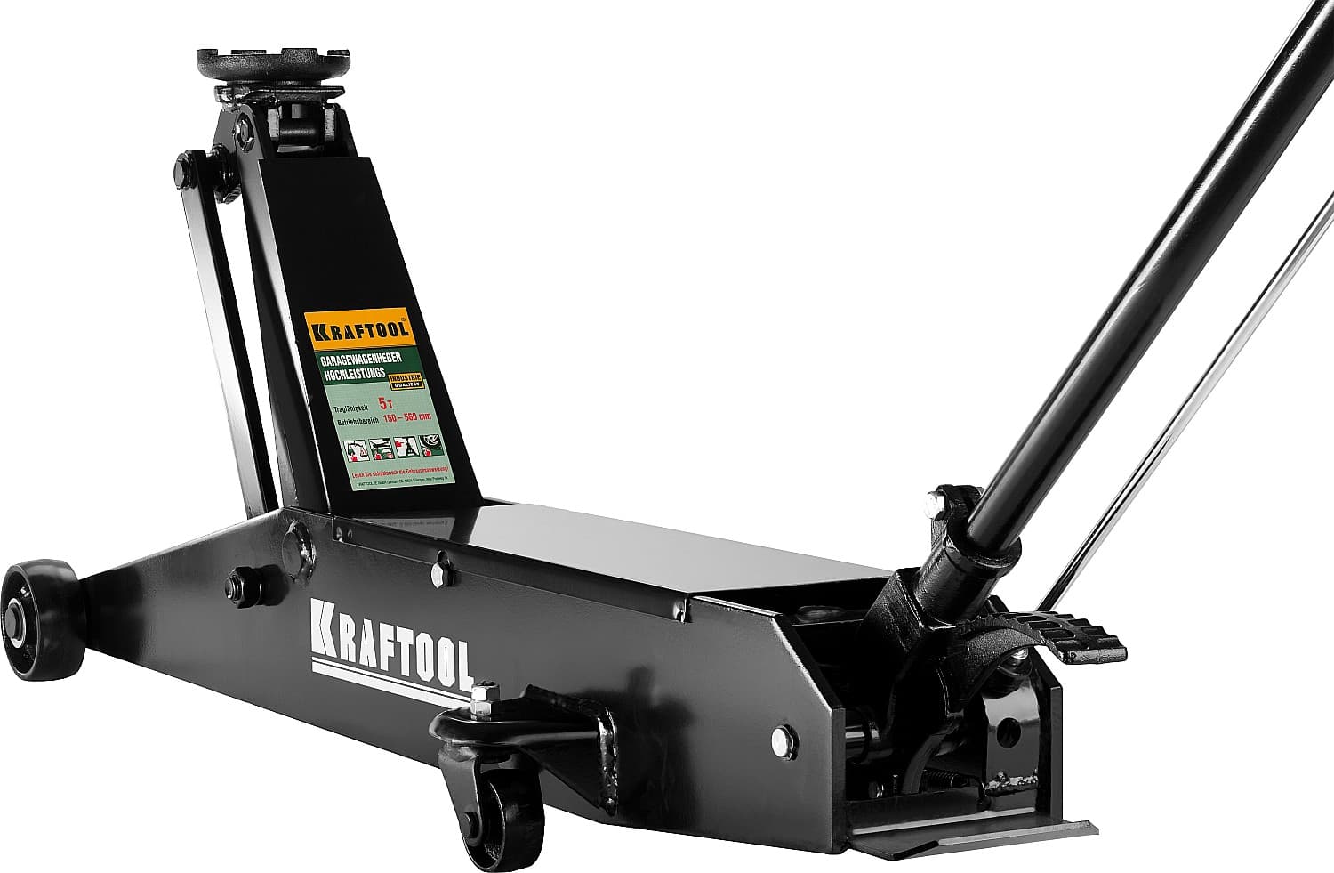 Домкрат гидравлический подкатной "High-Lift", удлиненный, 5т, 150-560мм, KRAFTOOL 43455-5	