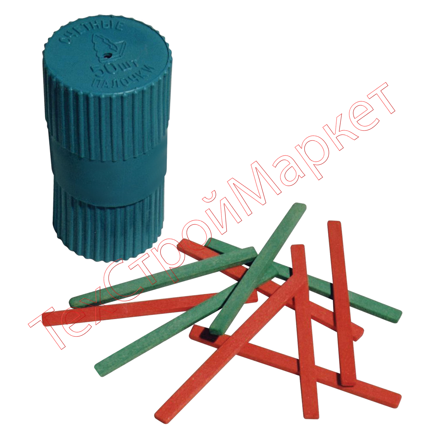 Счетные палочки (50 штук) двухцветные, из натурального дерева, в пластиковом тубусе, С 21