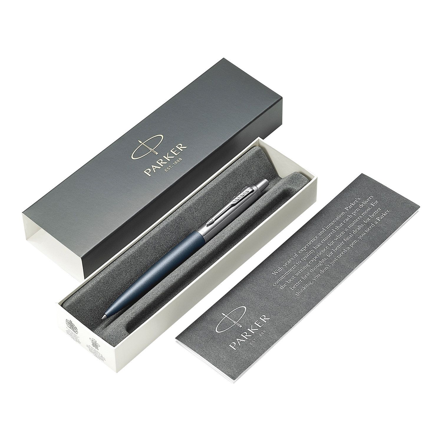 Ручка шариковая PARKER "Jotter XL", УТОЛЩЕННЫЙ корпус, синий матовый лак, детали из нержавеющей стали, синяя, 2068359