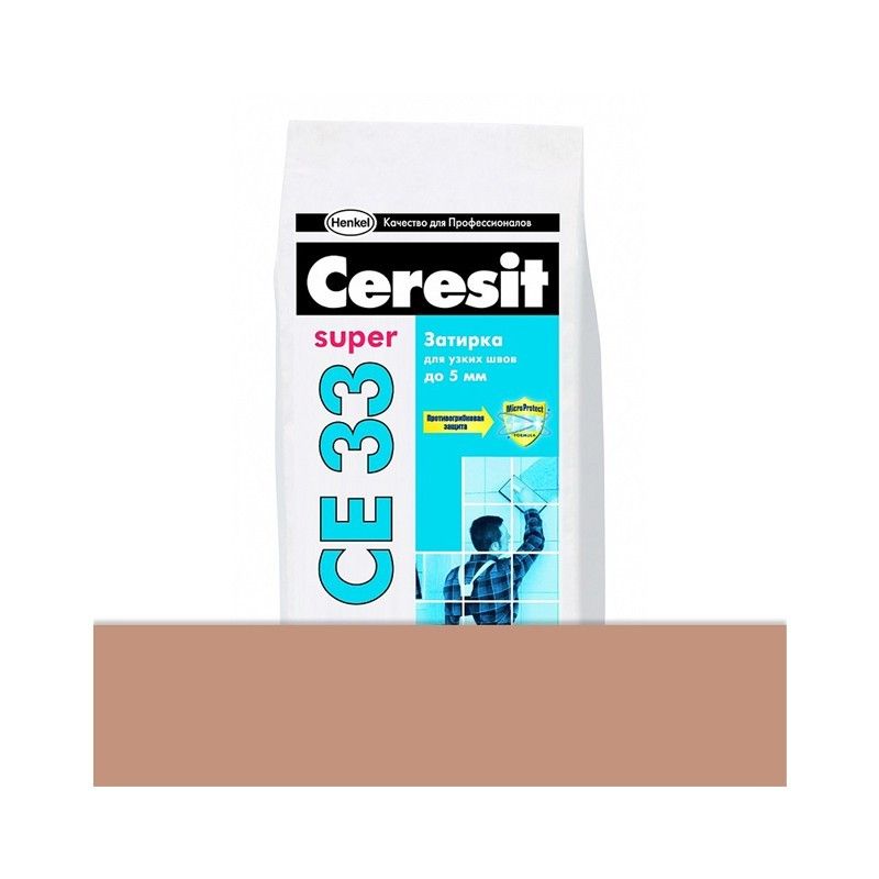 Затирка для швов Ceresit CE33 Светло-Коричневый №55 (2кг) 