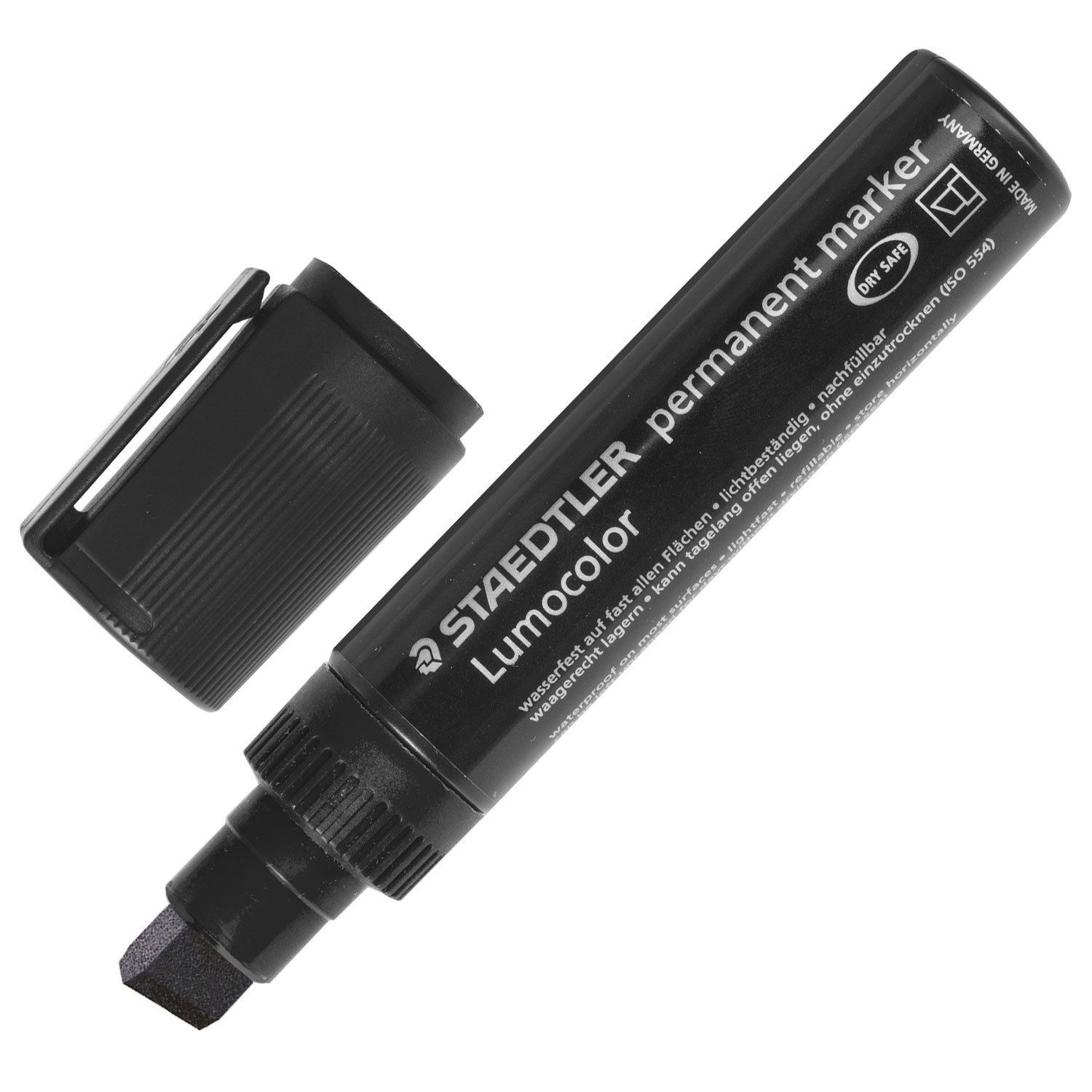 Маркер перманентный (нестираемый) STAEDTLER (Германия) "Lumocolor", ЧЕРНЫЙ, скошенный наконечник, 2-12 мм, 388-9