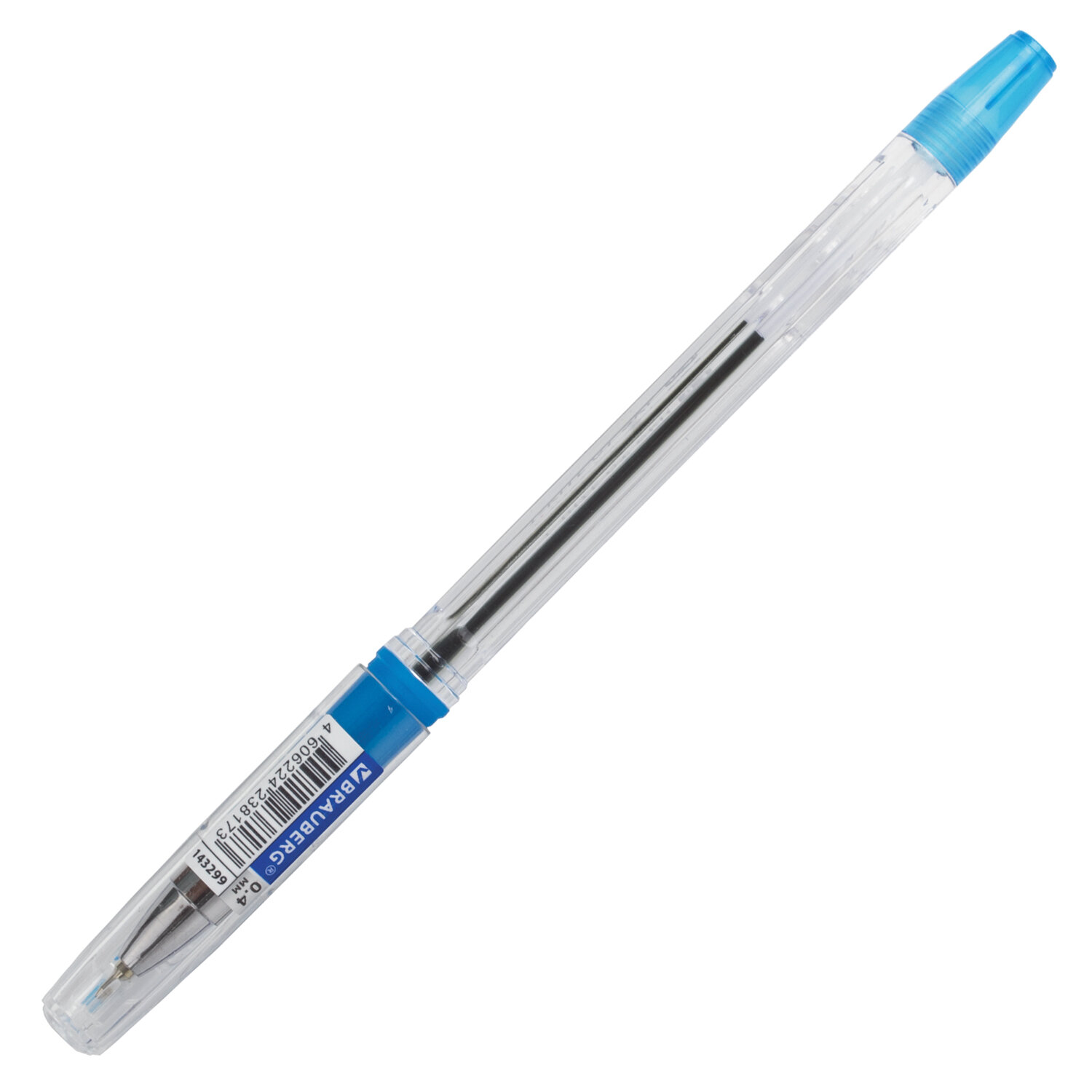 Ручка шариковая масляная с грипом "i-Rite GT SKY", СИНЯЯ, голубые детали, узел 0,4 мм, BRAUBERG 