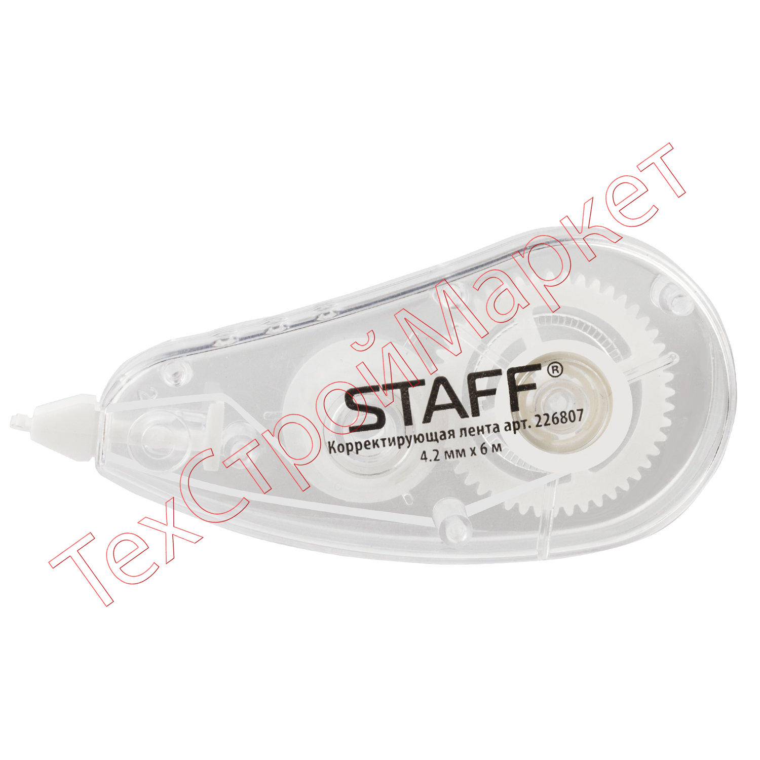 Корректирующая лента STAFF "College", 4,2 мм х 6 м, корпус прозрачный, блистер, 226807