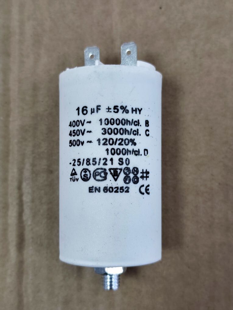 Конденсатор для электродвигателя UNITED PARTS CBB60, 16 мкФ, 450В, 2 клеммы, шпилька M8