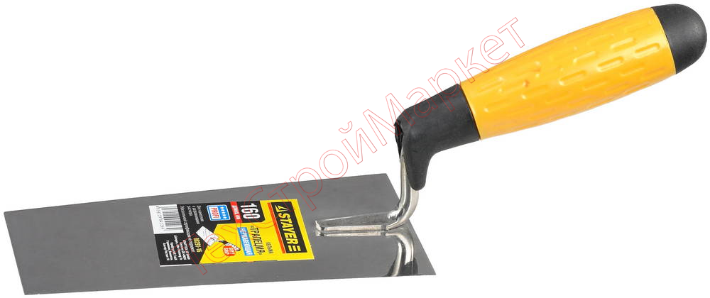 Кельма STAYER "PROFI", трапеция, нержавеющее полотно, 2-х компонентная рукоятка, 160мм