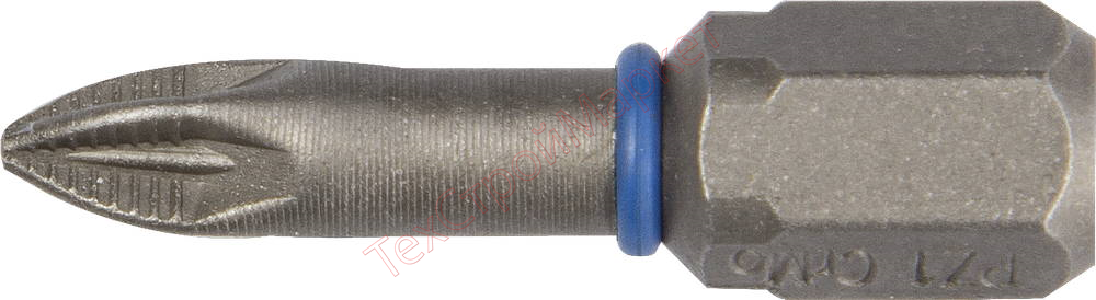 Биты ЗУБР "ЭКСПЕРТ" торсионные кованые, обточенные, хромомолибденовая сталь, тип хвостовика C 1/4", PZ1, 25мм, 2шт