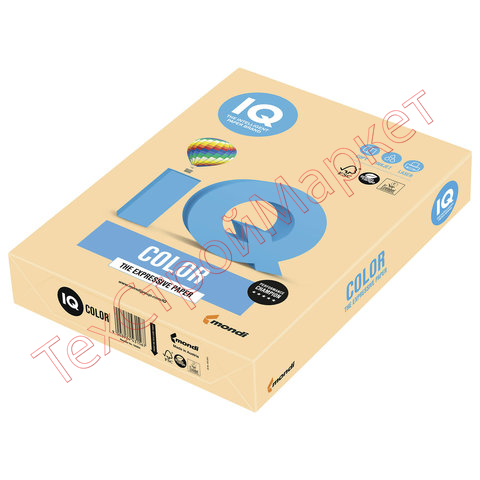 Бумага цветная IQ color, А4, 160 г/м2, 250 л., тренд, золотистая, GO22