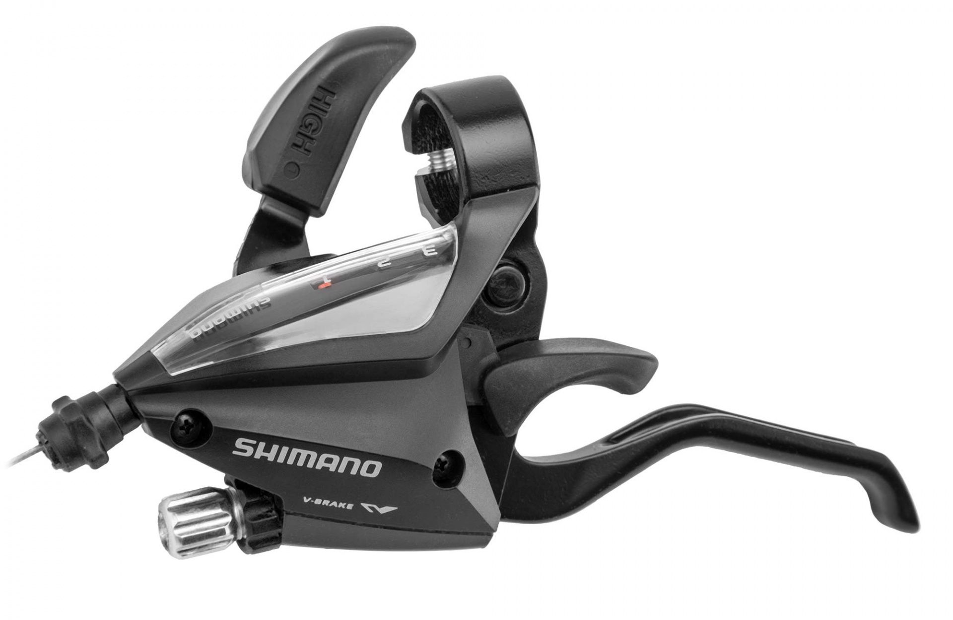 Шифтер/тормозная ручка Shimano Altus ST-EF500-L-2A левый, 3 скорости, 2 пальца, чёрный