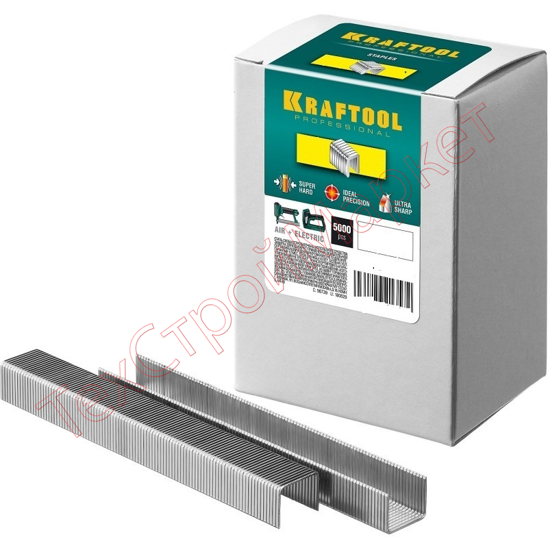 Скобы для степлера плоские тип 53F, 13мм, 5000 шт, KRAFTOOL 