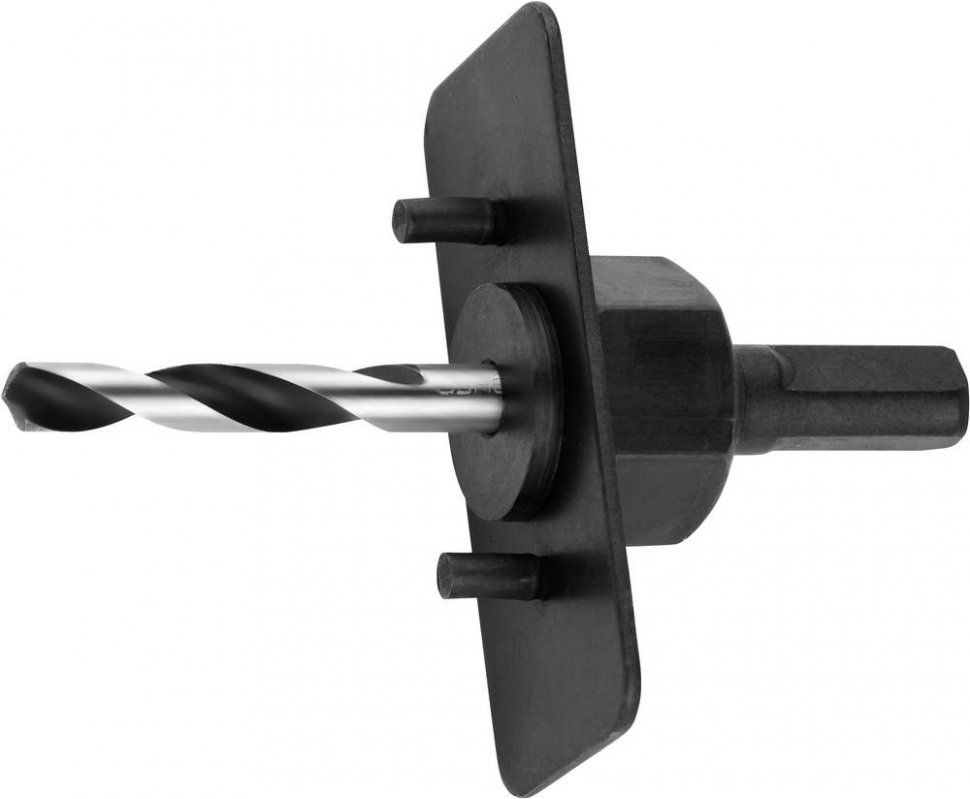 Державка с центрирующим сверлом и опорным основанием для коронок по дереву, 32-127мм ЗУБР "ЭКСПЕРТ" 