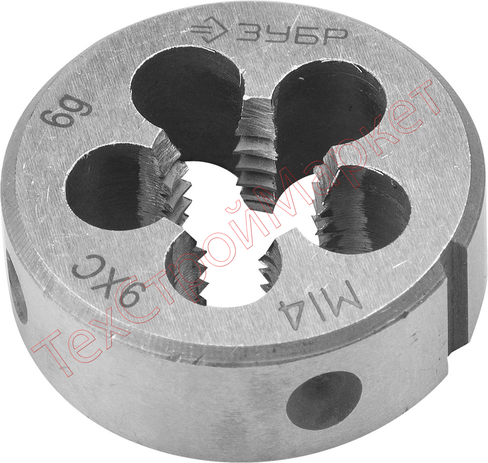 Плашка ЗУБР "МАСТЕР" круглая ручная для нарезания метрической резьбы, мелкий шаг, М14 x 1,25
