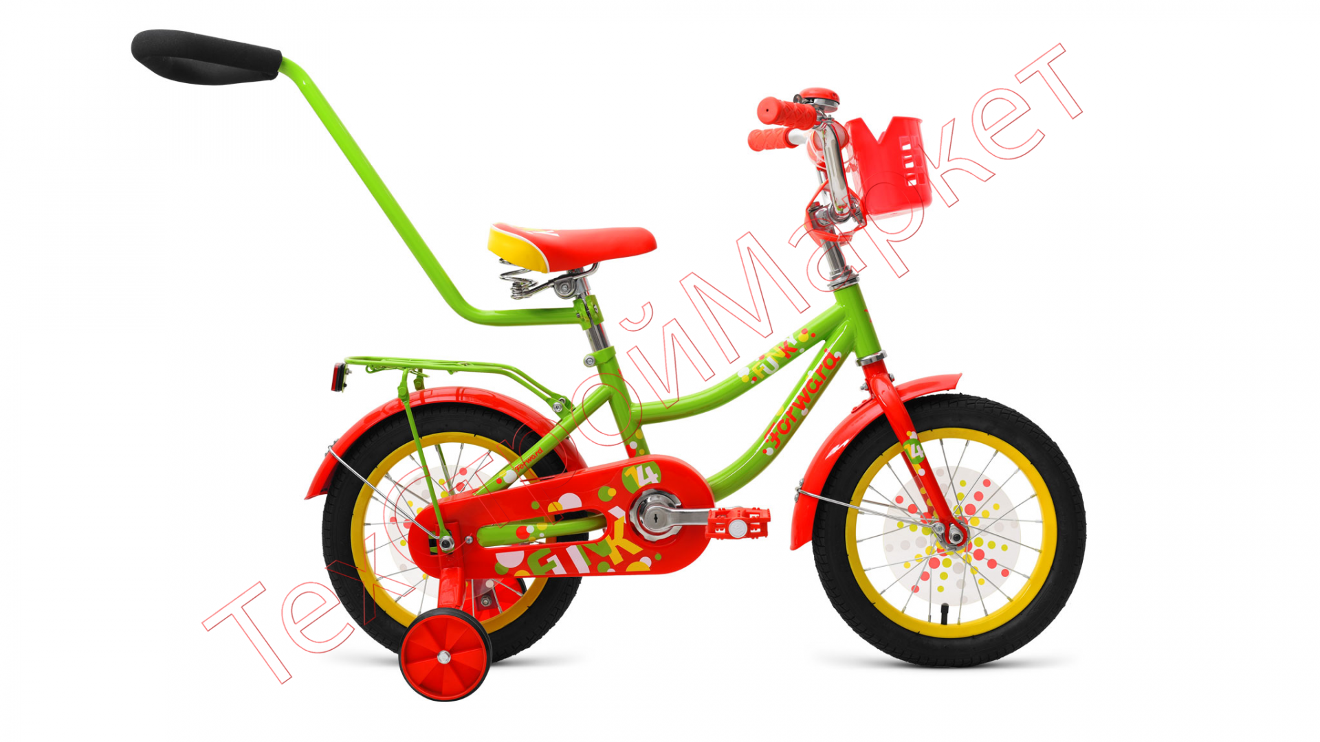 Велосипед FORWARD FUNKY 14 (14" 1 ск.) зеленый