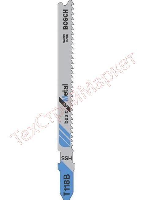 Пилка для лобзика Bosch по металлу 2,5-6,0мм, T118 B