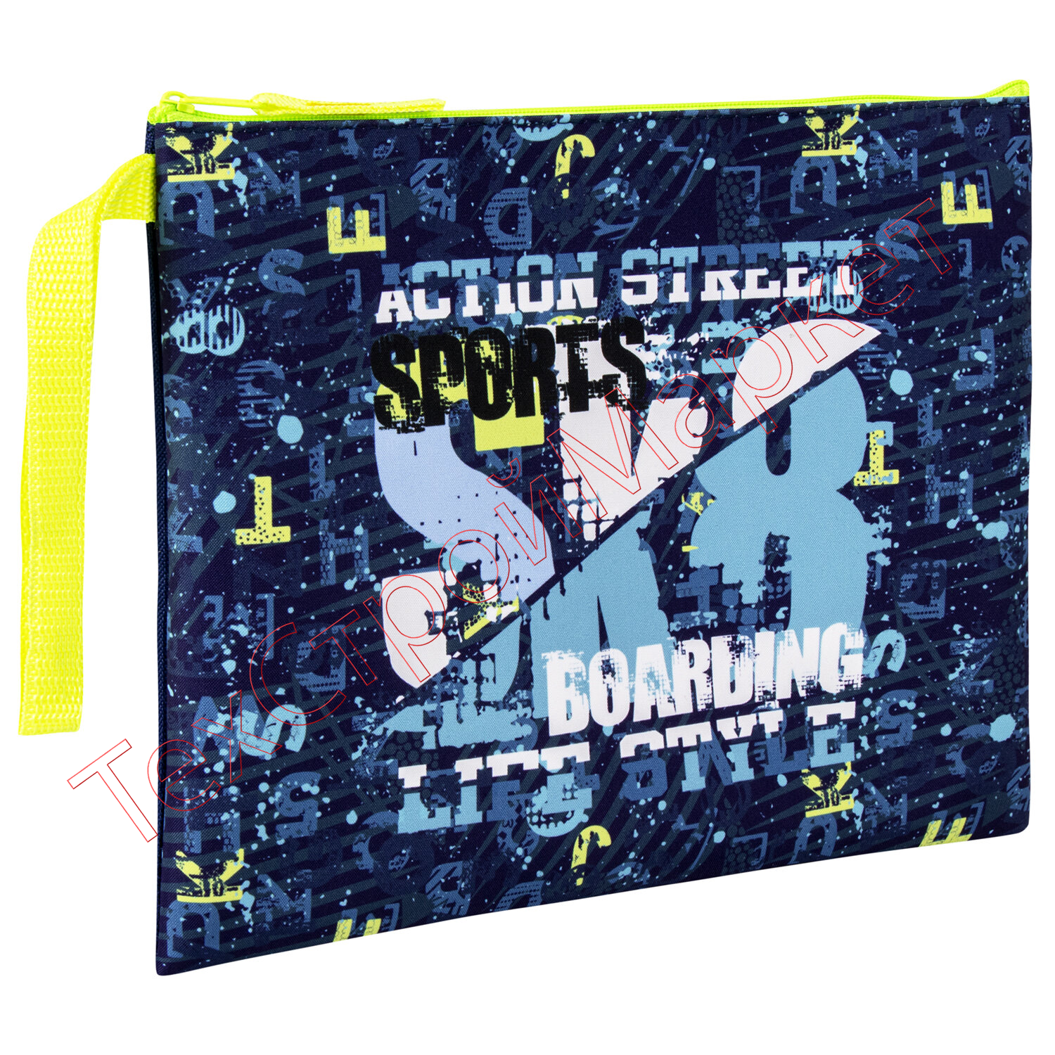 Папка для тетрадей BRAUBERG А5, 1 отделение, ткань, молния сверху, с ручкой, "SK8", 270341
