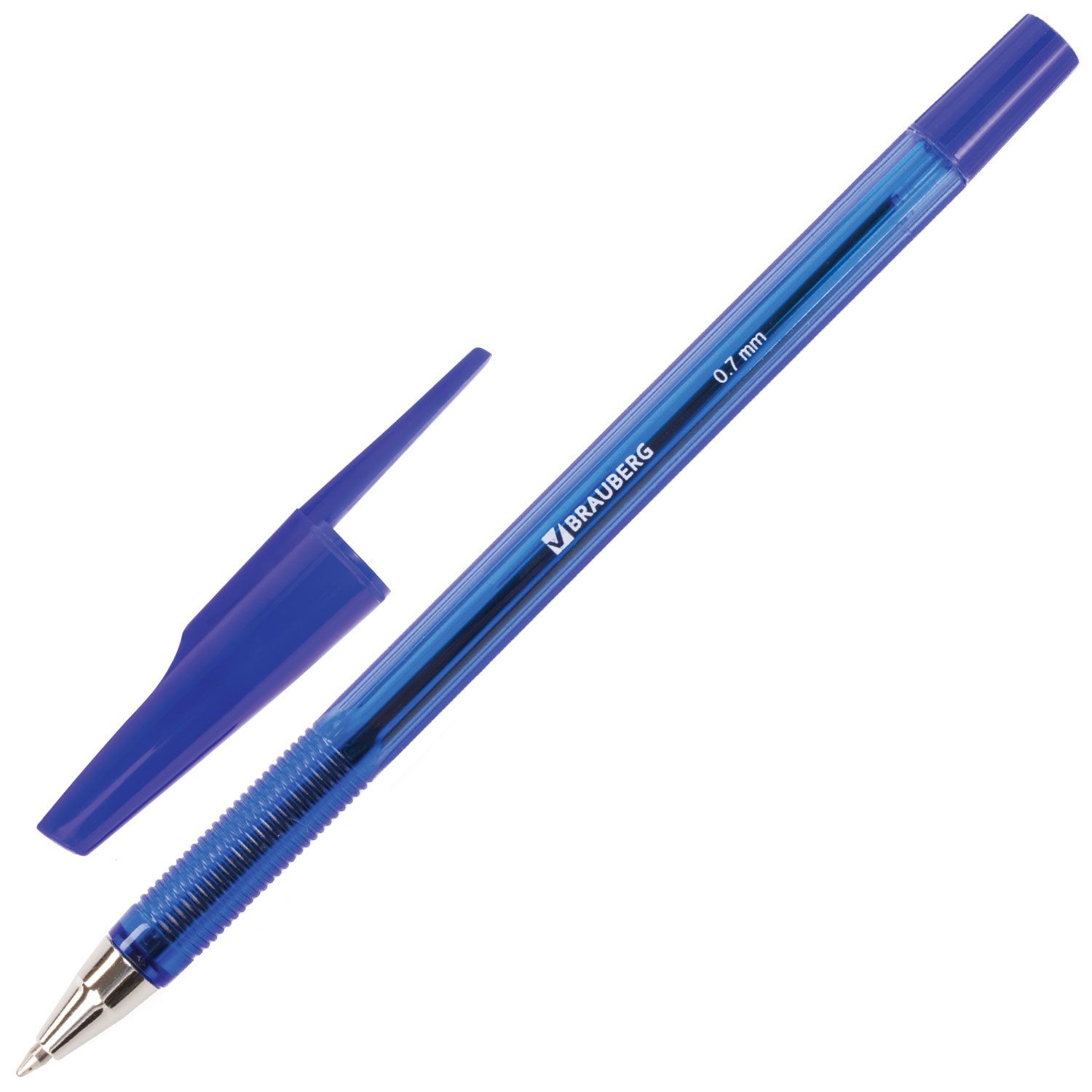 Ручка шариковая BRAUBERG "Black Jack", СИНЯЯ, корпус тонированный синий, узел 0,7 мм, линия письма 0,35 мм, 141296