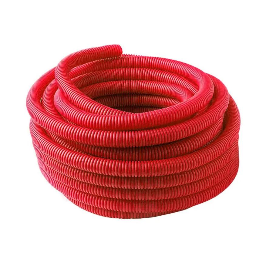 Труба гофрированная 25*20,4 мм  (VALFEX) красная 50 метров