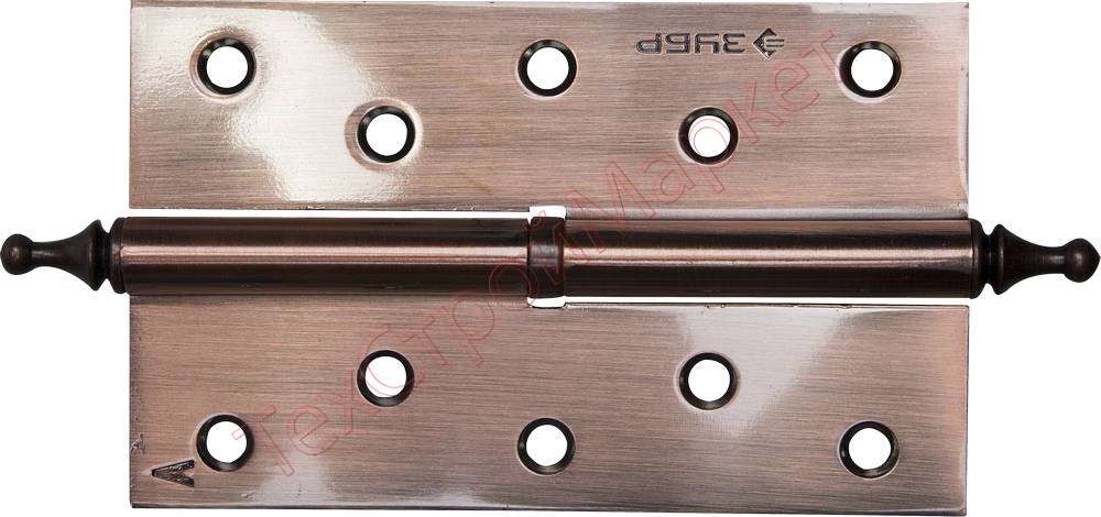 Петля дверная разъемная ЗУБР "ЭКСПЕРТ", 1 подшипник, цвет ст. медь (AC), левая, с крепежом, 125х75х2,5мм, 2 шт