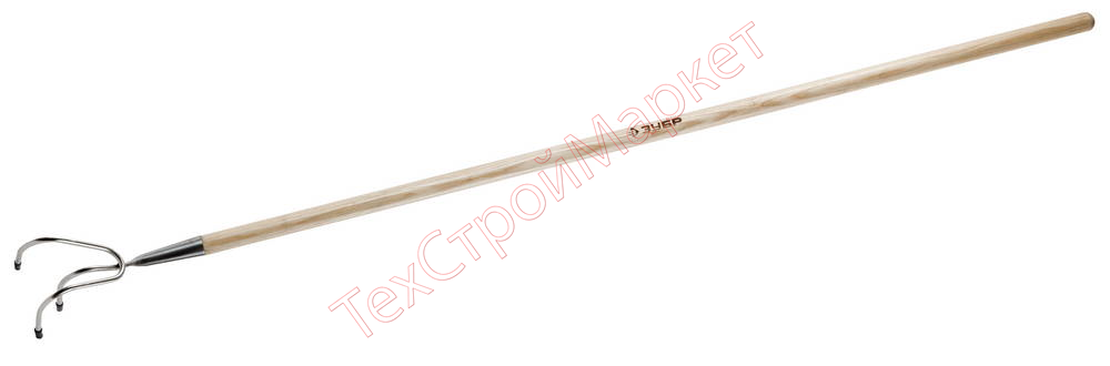 Культиватор ЗУБР "ЭКСПЕРТ" из нержавеющей стали, деревянный черенок из ясеня, 135x100x1520мм