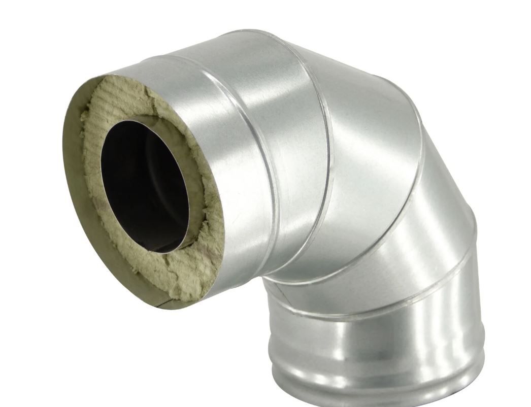 Колено-сэндвич d-120/200/90гр (Оцин/0,8мм/ст.430/Оцин/0,5мм)