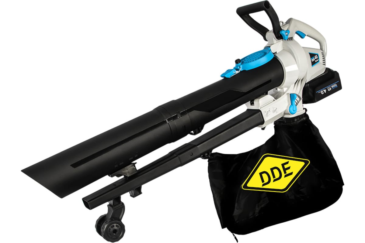 Воздуходув аккумуляторный BlueTech VBB 2740 (обдув 270 м³/ч, скор., 52 м/с, всас-е 590 м³/ч, скор., 46 м/с, сборник, без ЗУ и АКБ) DDE