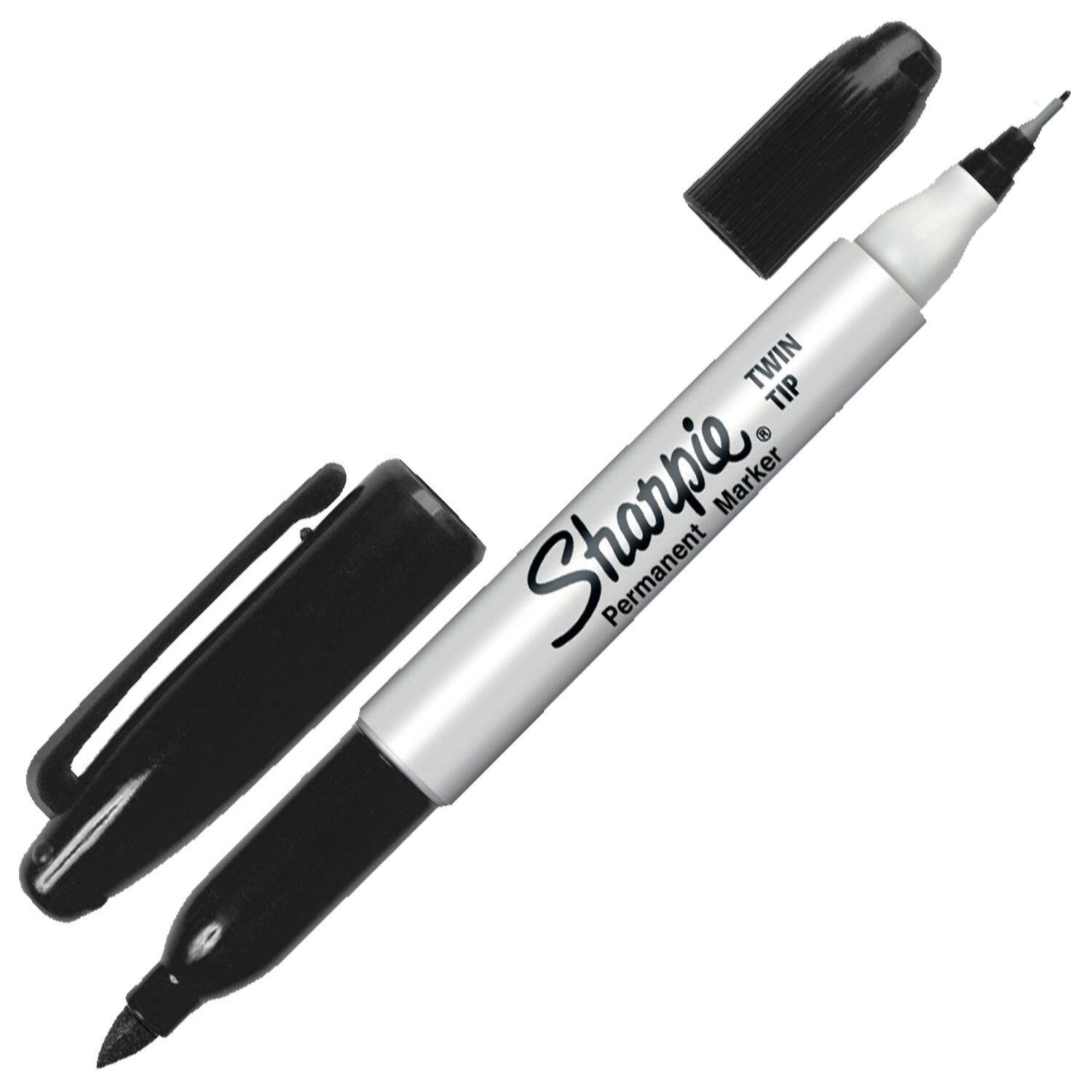 Маркер перманентный двусторонний ЧЕРНЫЙ SHARPIE "Twin Tip", наконечники 0,9 / 0,5 мм, S0811100