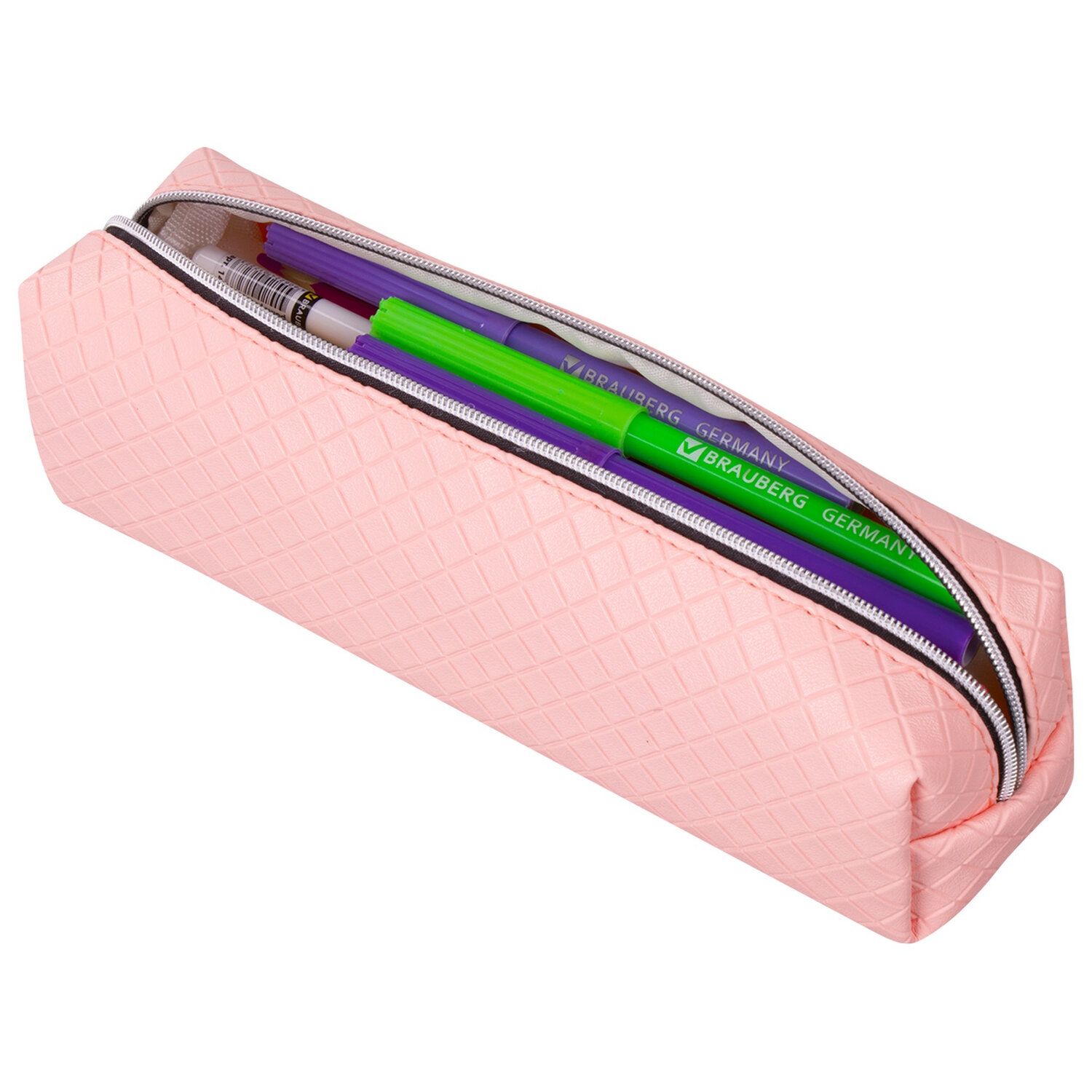 Пенал-косметичка BRAUBERG, матовый ПВХ, "Celebrity", розовый, 21х5х6 см, 228995