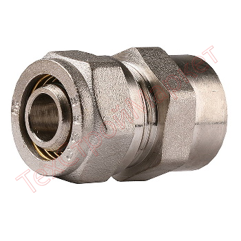 Соединитель ЗУБР с внутренней резьбой, цанга-гайка, 3/4"х20х2,0 мм, никель