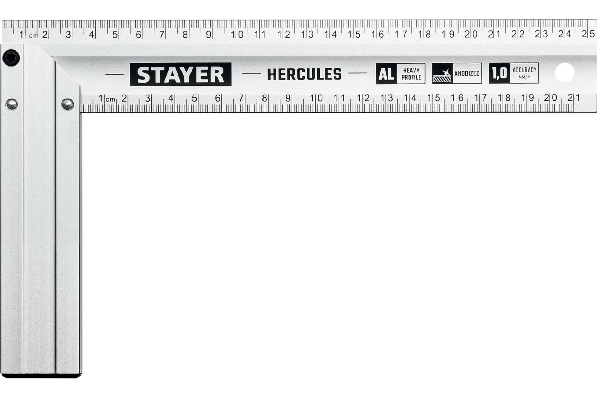 Угольник столярный с усиленным алюминиевым полотном жесткий 250 мм STAYER HERCULES 
