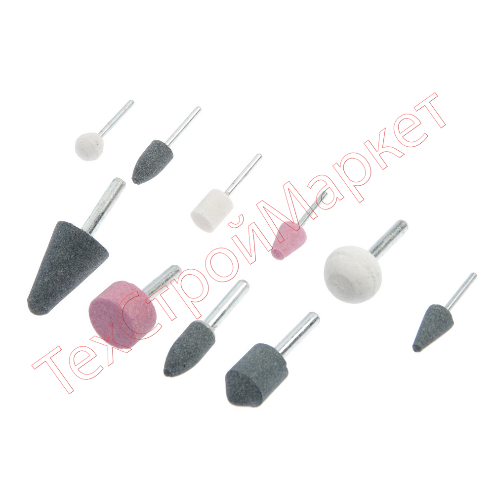 Набор STAYER "MASTER": Абразивные минишарошки-насадки для гравера и дрели, хвостовик d 3,2 / 6,0мм, 