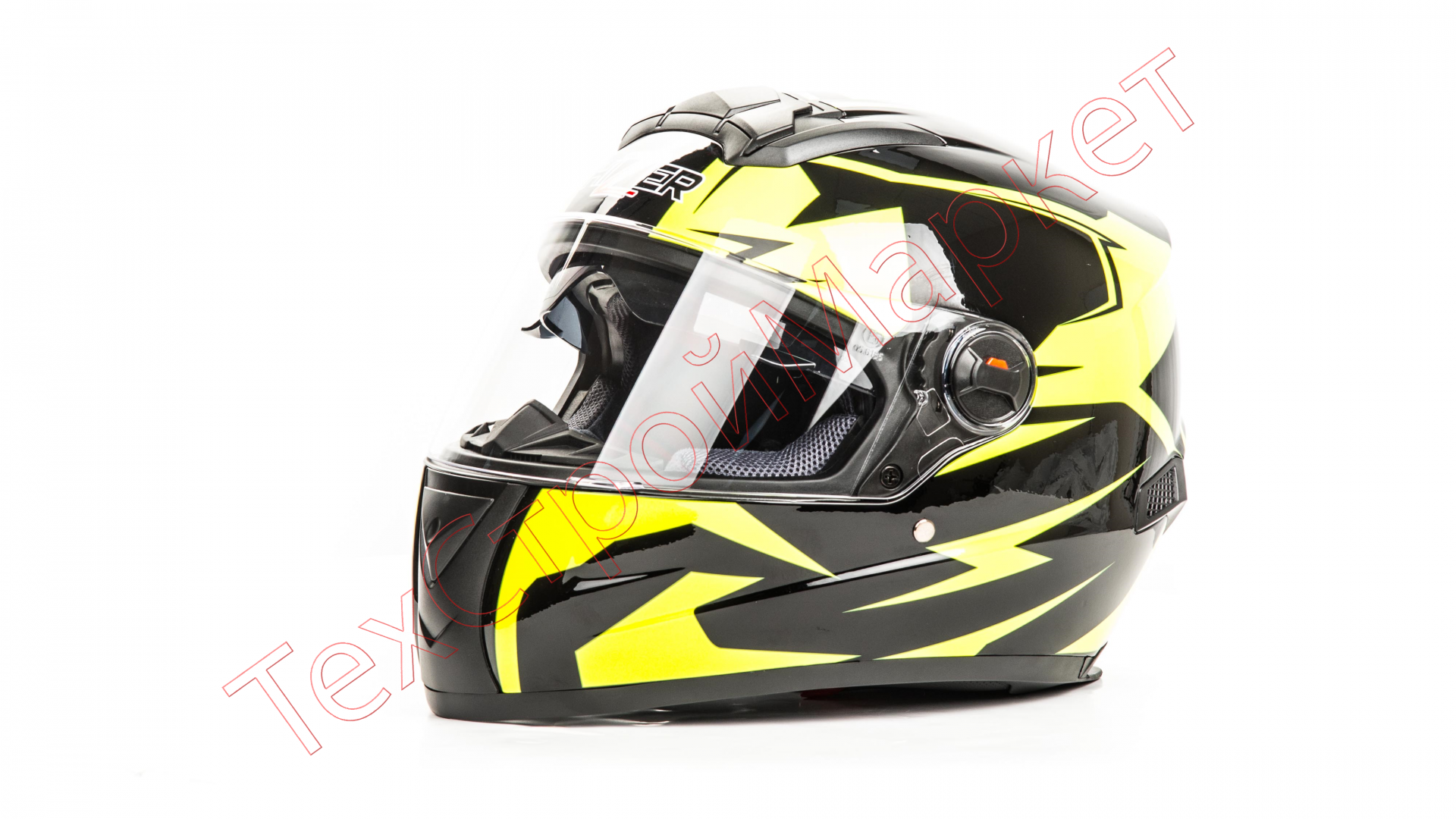 Шлем мото HIZER 561 (M) #1 black/yellow