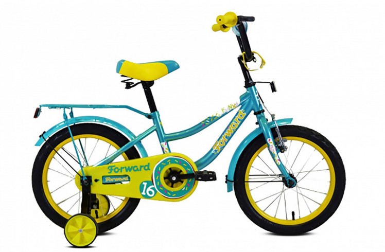 Велосипед FORWARD FUNKY 14 (14" 1 ск.) 2019-2020, голубой/светло-зеленый