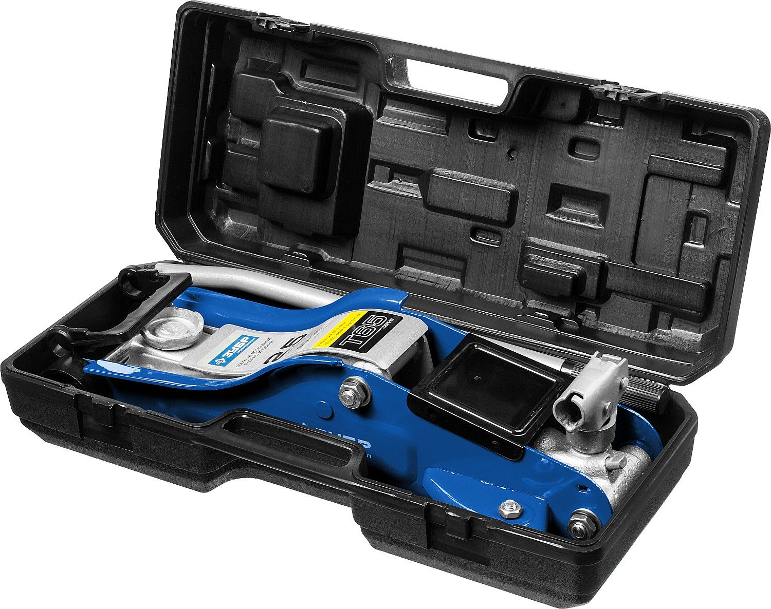 Домкрат гидравлический подкатной T65, 2,5т, 90-360мм, в кейсе, ЗУБР Профессионал 43057-2.5-K