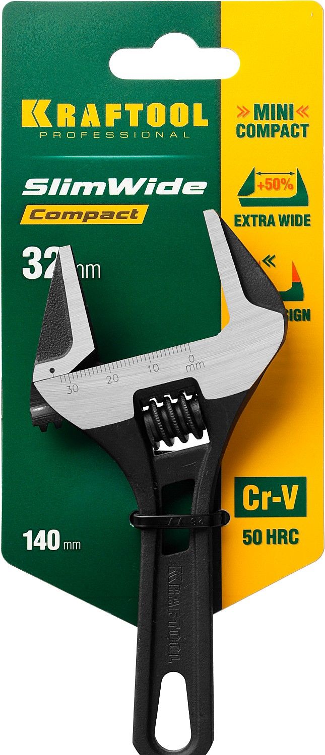 Ключ разводной SlimWide Compact, 140 / 32 мм, KRAFTOOL