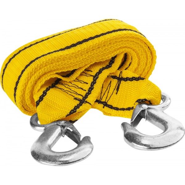 Трос буксировочный STAYER STANDARD, 2 крюка, сумка, 4м, 2,5т