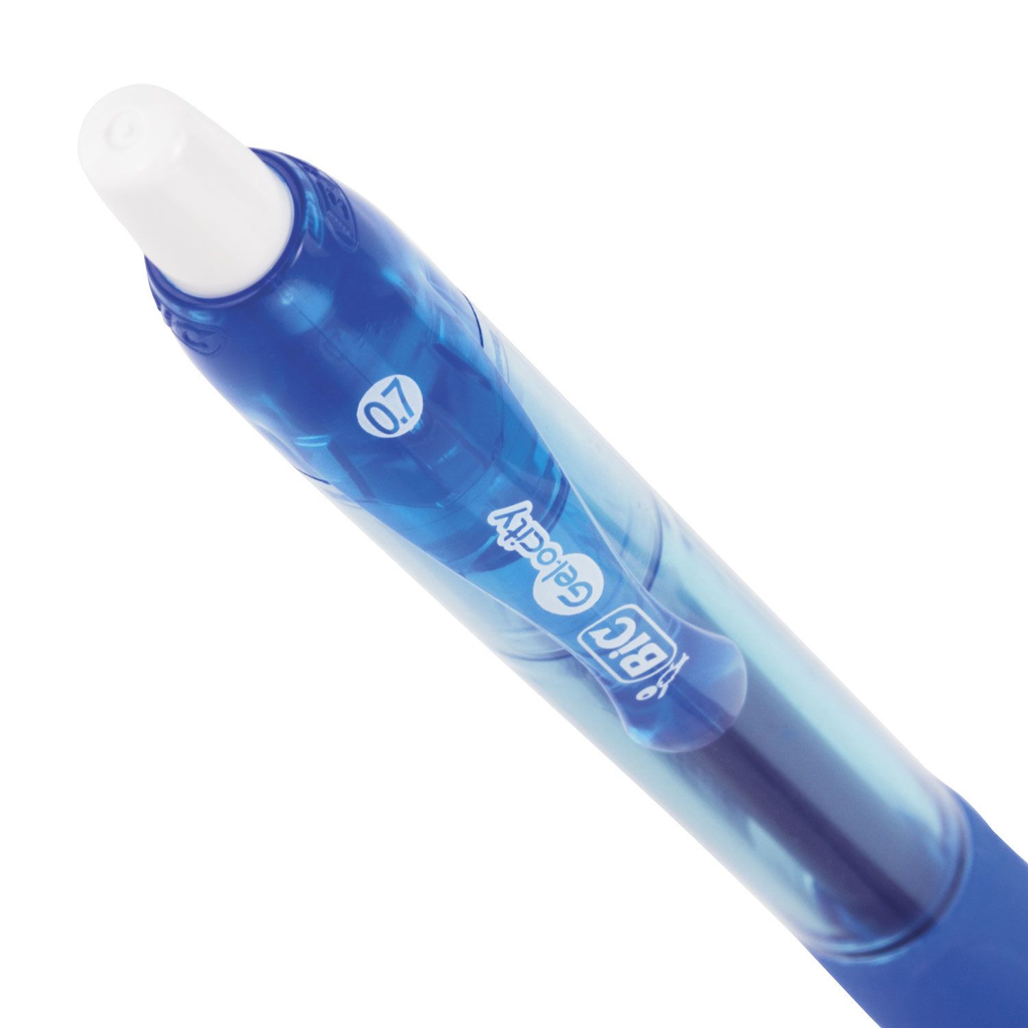 Ручка гелевая автоматическая с грипом BIC "Gelocity Original", СИНЯЯ, узел 0,7 мм, линия письма 0,35 мм, 829158