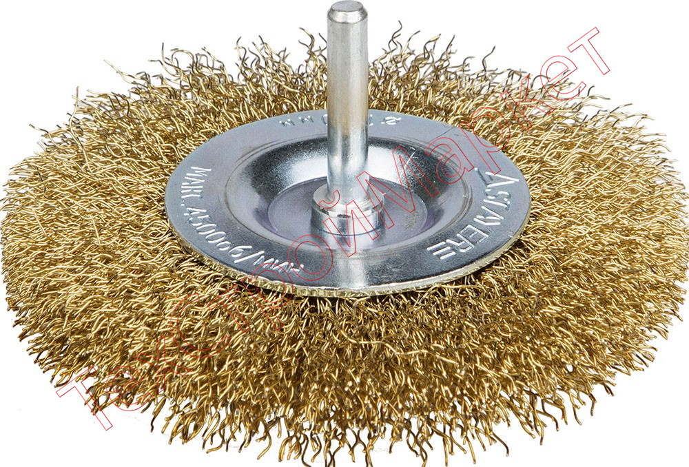 Щетка дисковая для дрели, витая латунированная стальная проволока 0,3мм, 75мм STAYER "PROFESSIONAL"