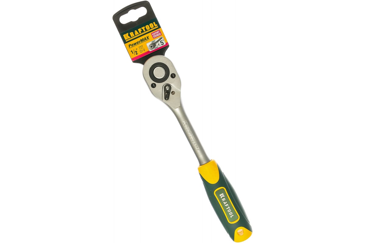 Трещотка для торцовых головок, Сr-V сталь, 72 зубца, 1/2" KRAFTOOL "EXPERT"