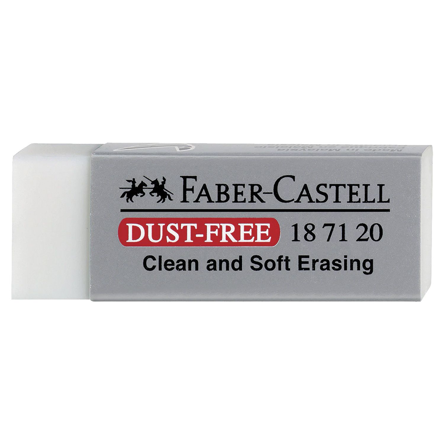Ластик большой FABER-CASTELL "Dust Free", 62x21,5x11,5 мм, белый, прямоугольный, 187120