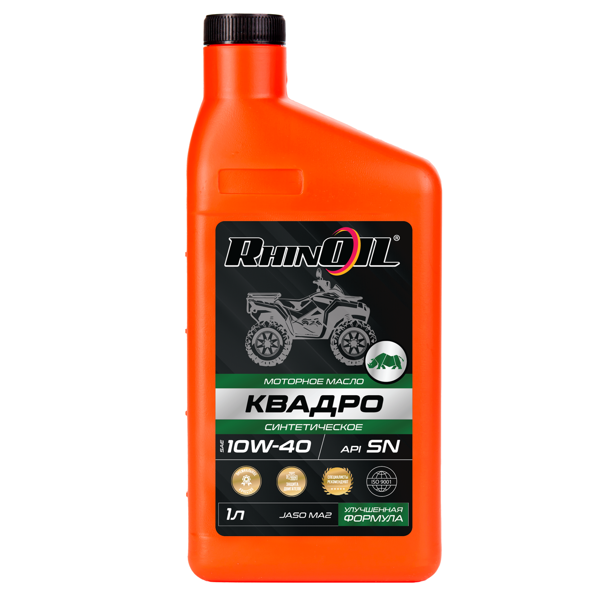 Масло моторное синтетическое RHINOIL КВАДРО для квадроциклов SAE 10w-40 API SN, JASO MA2 1л