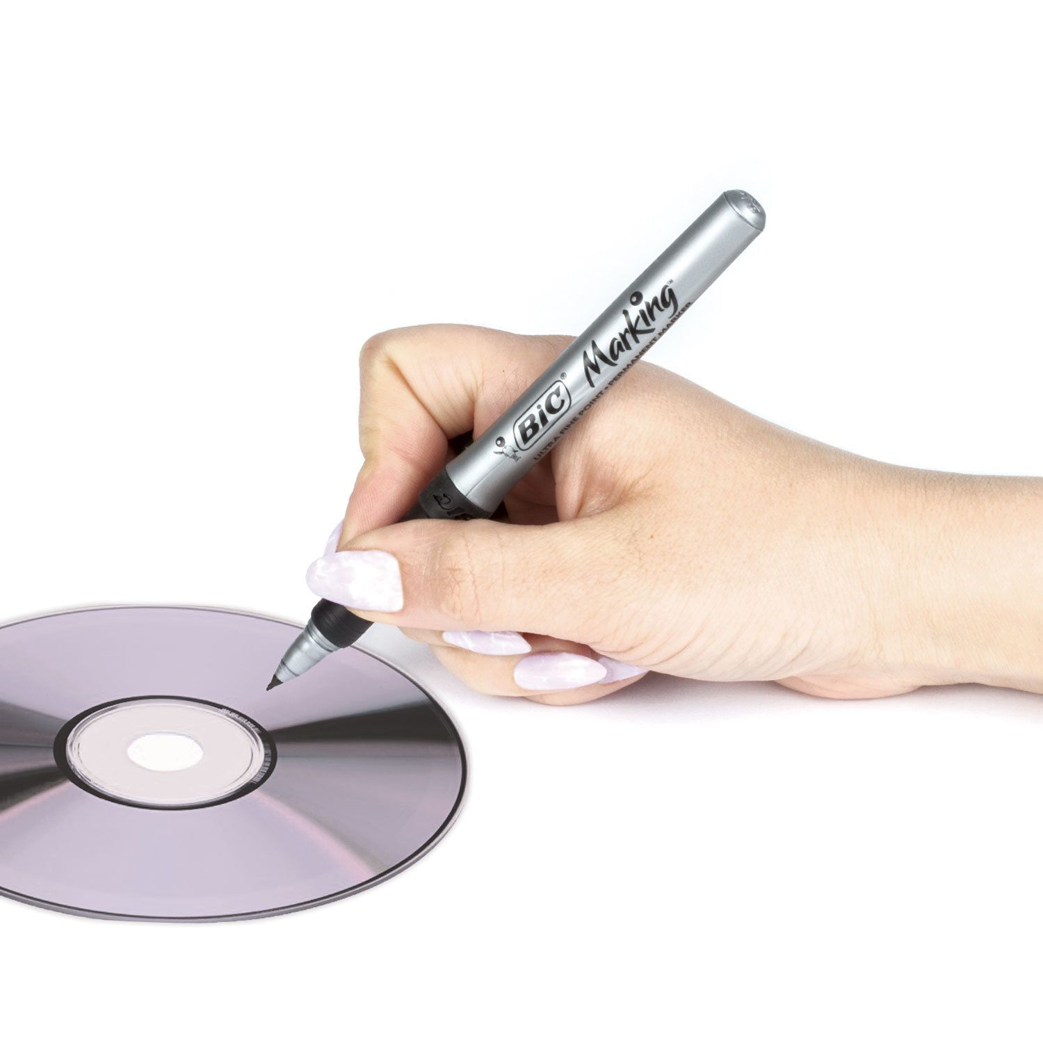 Маркер для CD/DVD BIC "Marking Ultra Fine", ЧЕРНЫЙ, тонкий наконечник 0,7 мм, 8290801