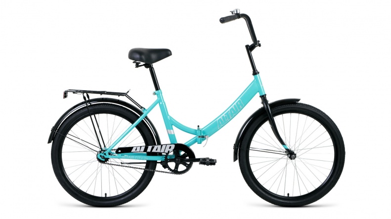 Велосипед ALTAIR CITY 24 (24" 1 ск. рост 16" скл.) 2022, голубой/белый, RBK22AL24011