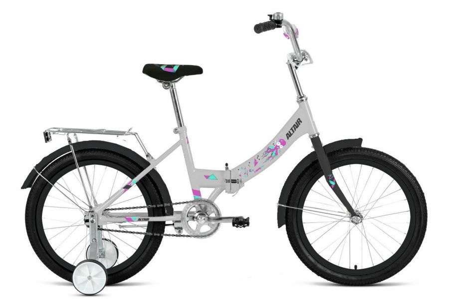 Велосипед ALTAIR CITY KIDS 20 COMPACT (20" 1 ск. рост. 13" скл.) 2022, серый, IBK22AL20033