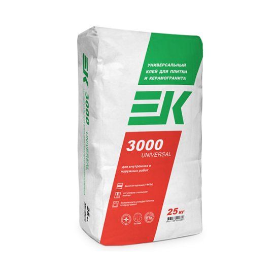Клей EK 3000 для керамической плитки и керамогранита (25кг)