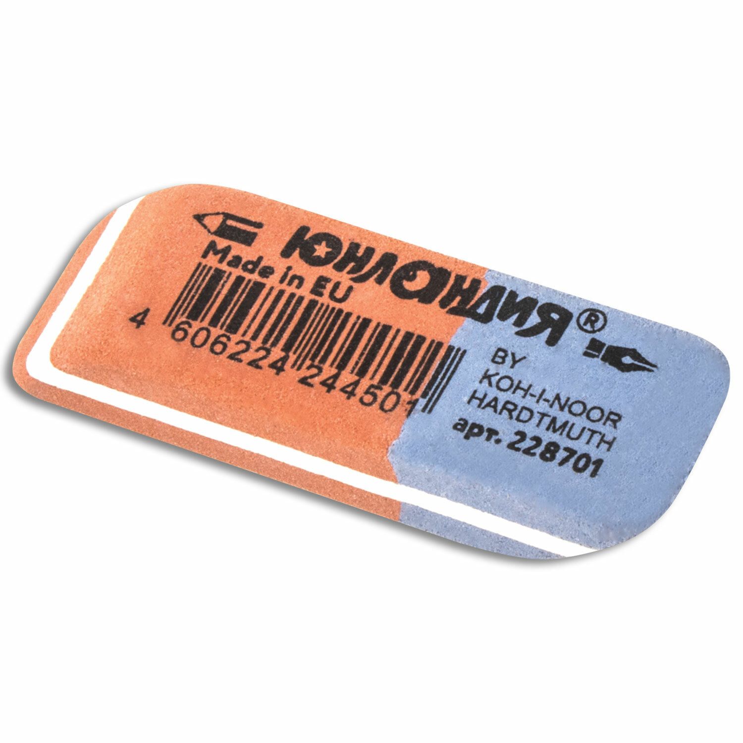 Ластик ЮНЛАНДИЯ (KOH-I-NOOR EXCLUSIVE) 6521/80, 42х14х8 мм, красно-синий, 228701, 6521080008KD