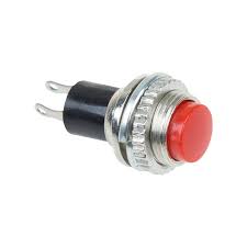 Выключатель-кнопка 220V 2А (2с) (ON)-OFF Ø10.2 металл красная Mini (RWD-213) REXANT 36-3331